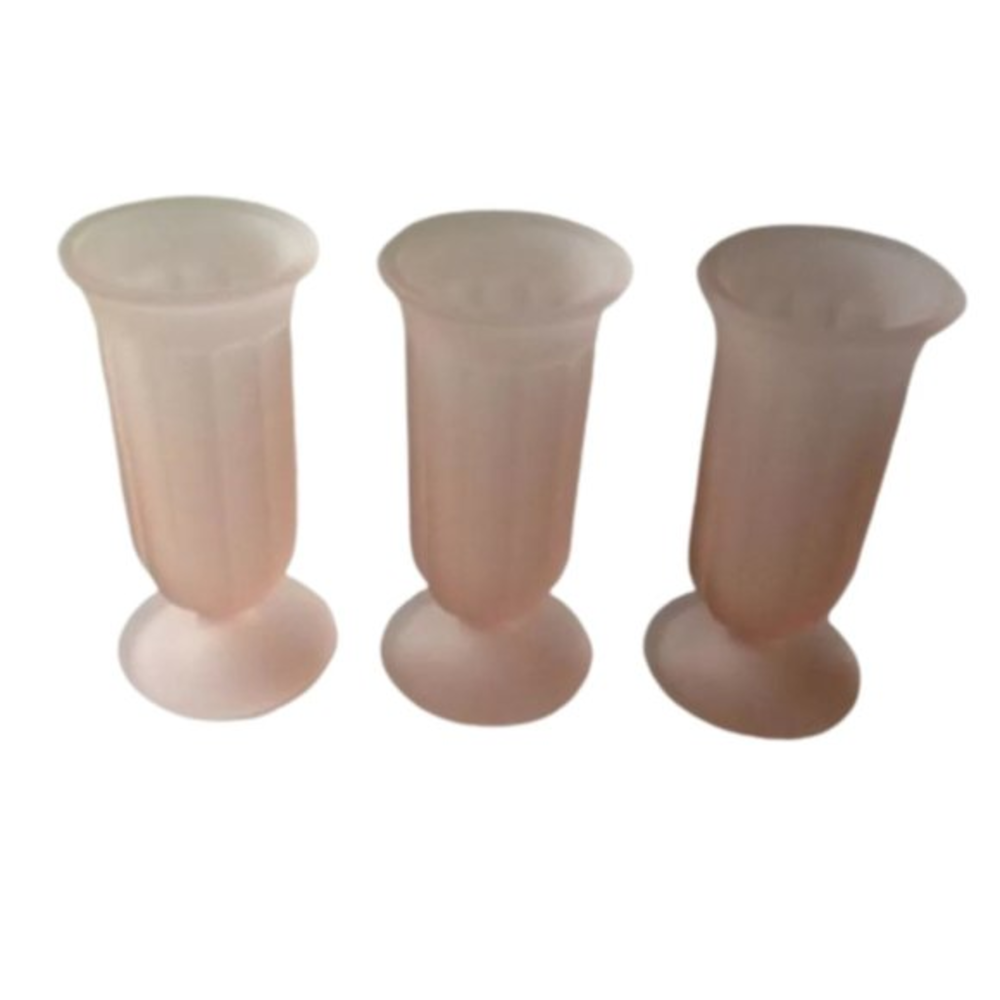 New Bundle of‎ 3 Pink Frosted Candle Holder Vase 🏺